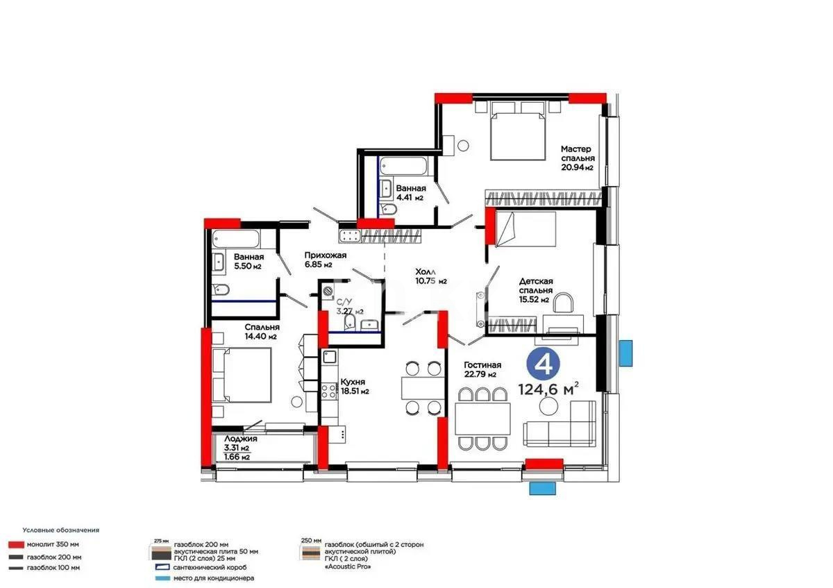 Продажа 4-комнатной квартиры, 125 м² в Астане - фото 4