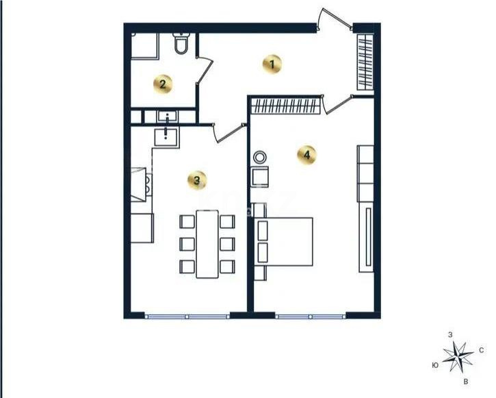 Продажа 2-комнатной квартиры, 54.39 м² в Алматы
