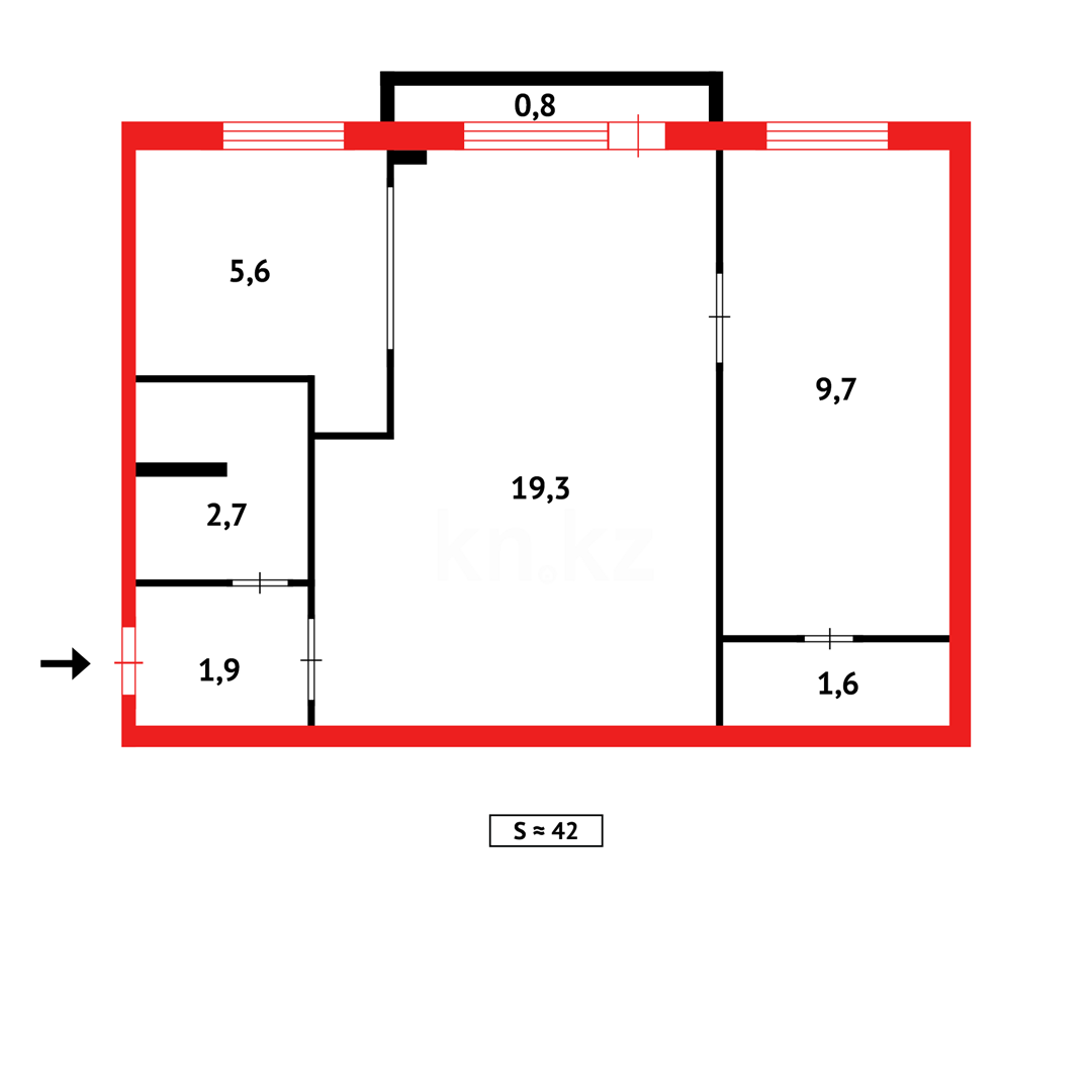 Продажа 2-комнатной квартиры, 42 м² в Темиртау - фото 9