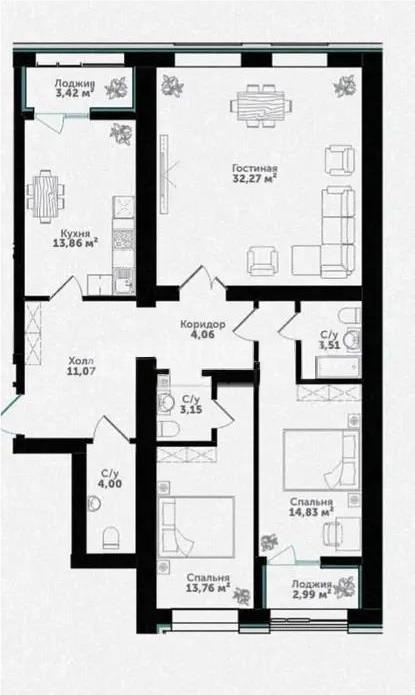 Продажа 3-комнатной квартиры, 105 м² в Астане - фото 5