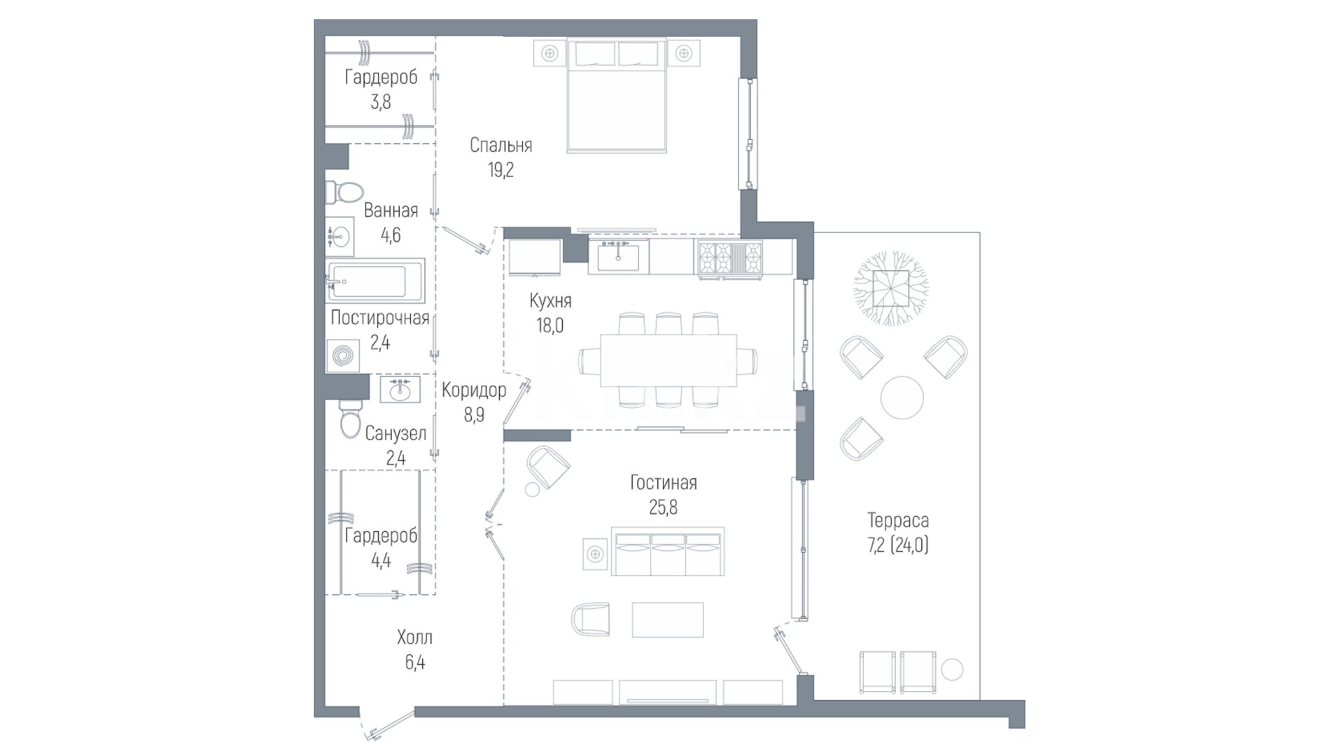 ЖК Benelux, 2-комнатная, цена 185 940 000 ₸, 1 800 000 ₸&nbsp;/&nbsp;м²