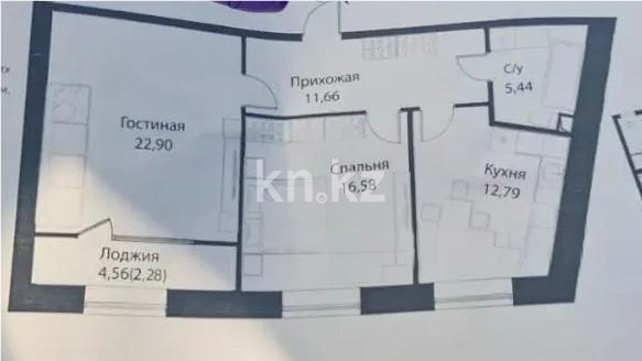 Продажа 2-комнатной квартиры, 71 м² в Астане