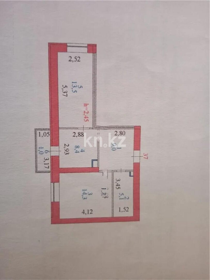 Продажа 3-комнатной квартиры, 52 м² в Астане