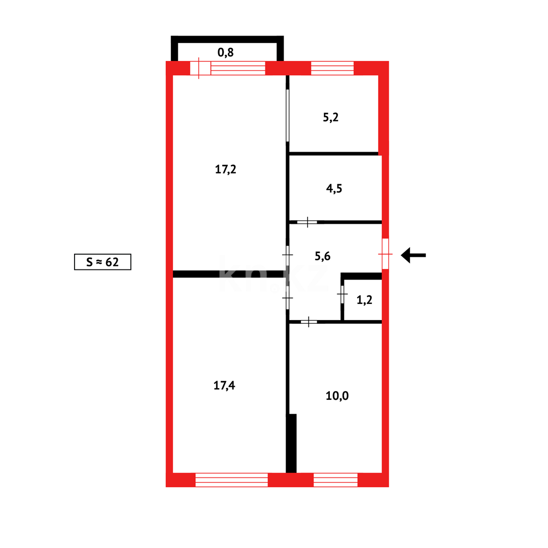 Продажа 3-комнатной квартиры, 62 м² в Темиртау - фото 12