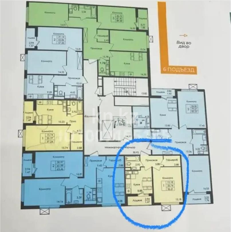 Продажа 1-комнатной квартиры, 35.21 м² в Астане