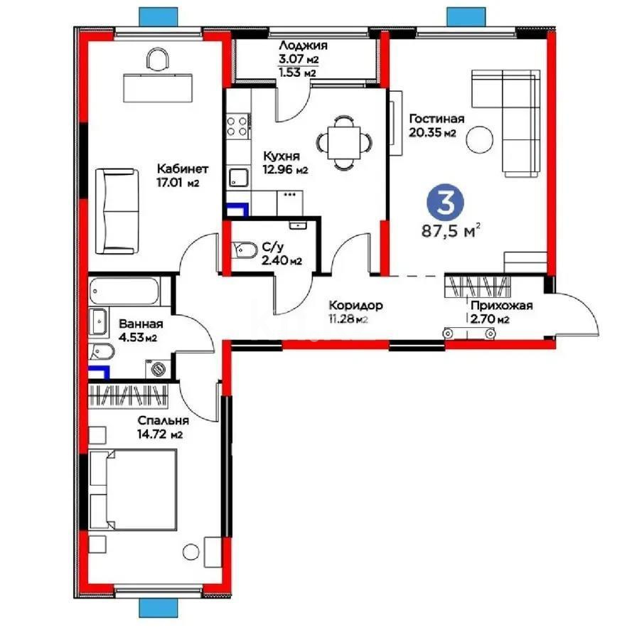 Продажа 3-комнатной квартиры, 87.5 м², мкр-н Гажайып, дом  33 в Алматы