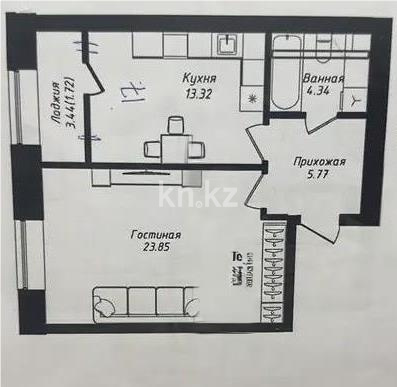 Продажа 2-комнатной квартиры, 49 м² в Астане