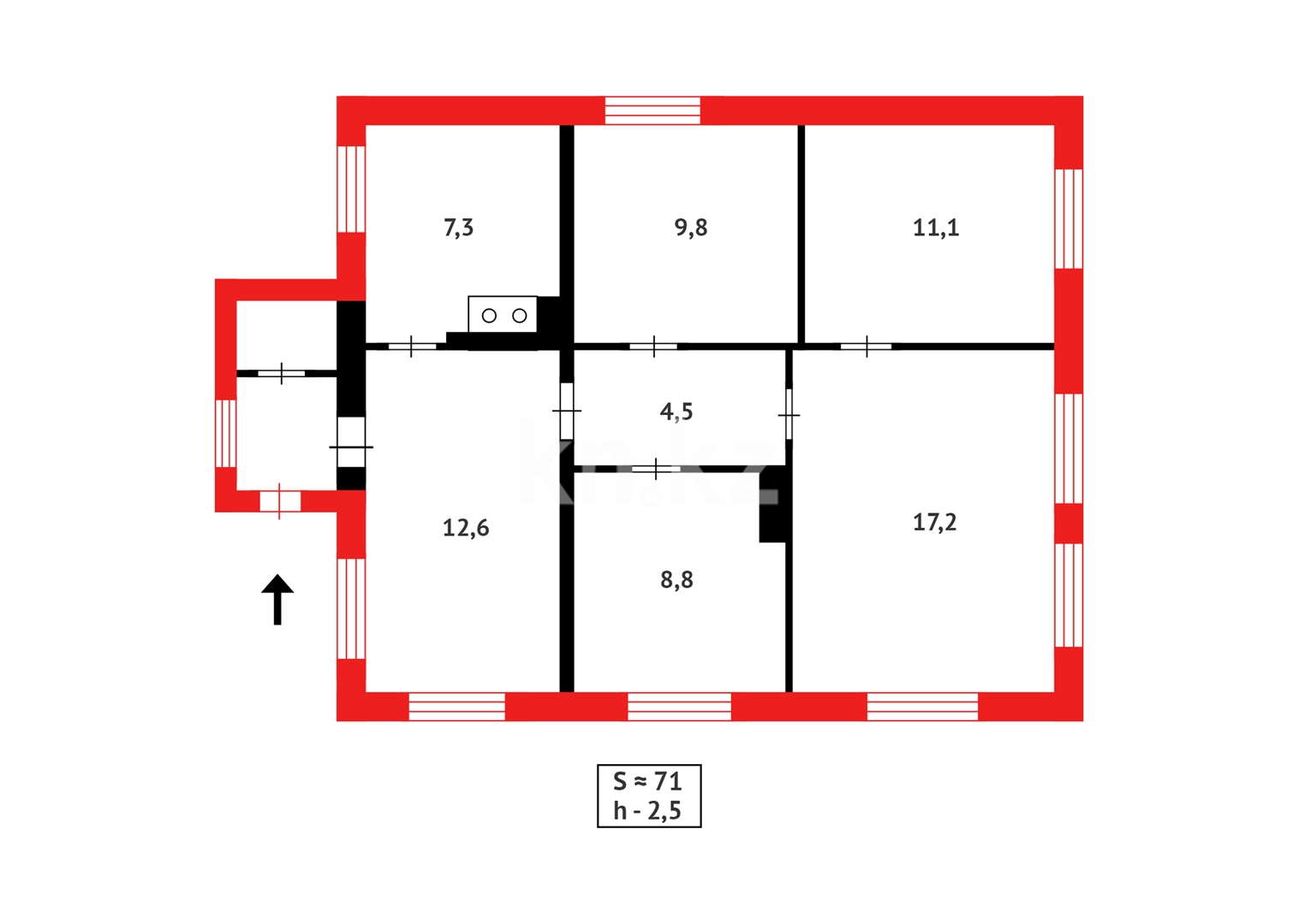 Продажа 4-комнатного дома, 71.3 м² в Караганде - фото 25