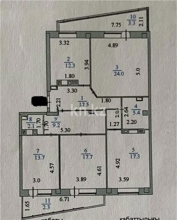 Продажа 4-комнатной квартиры, 119.8 м², ул. Габдуллина, дом  12/1 в Астане - фото 2