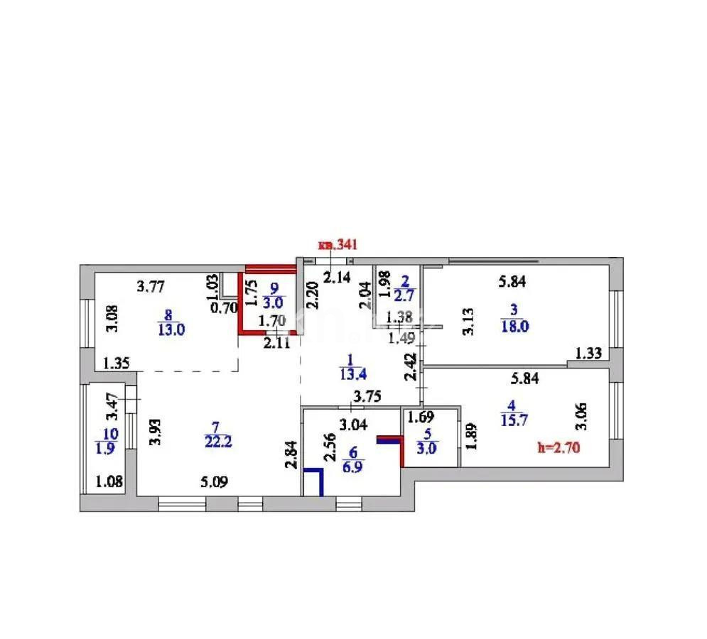 Продажа 3-комнатной квартиры, 100 м², ул. Сыганак, дом  32 в Астане - фото 8