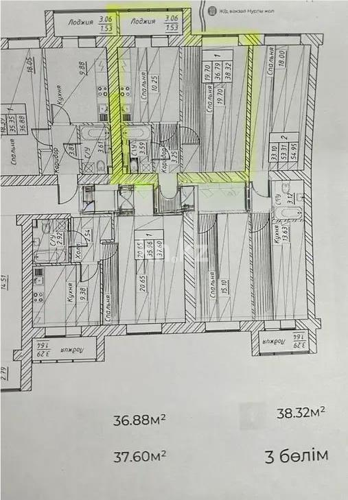 Продажа 1-комнатной квартиры, 38.2 м², ул. Тынышбайулы, дом  6 стр в Астане