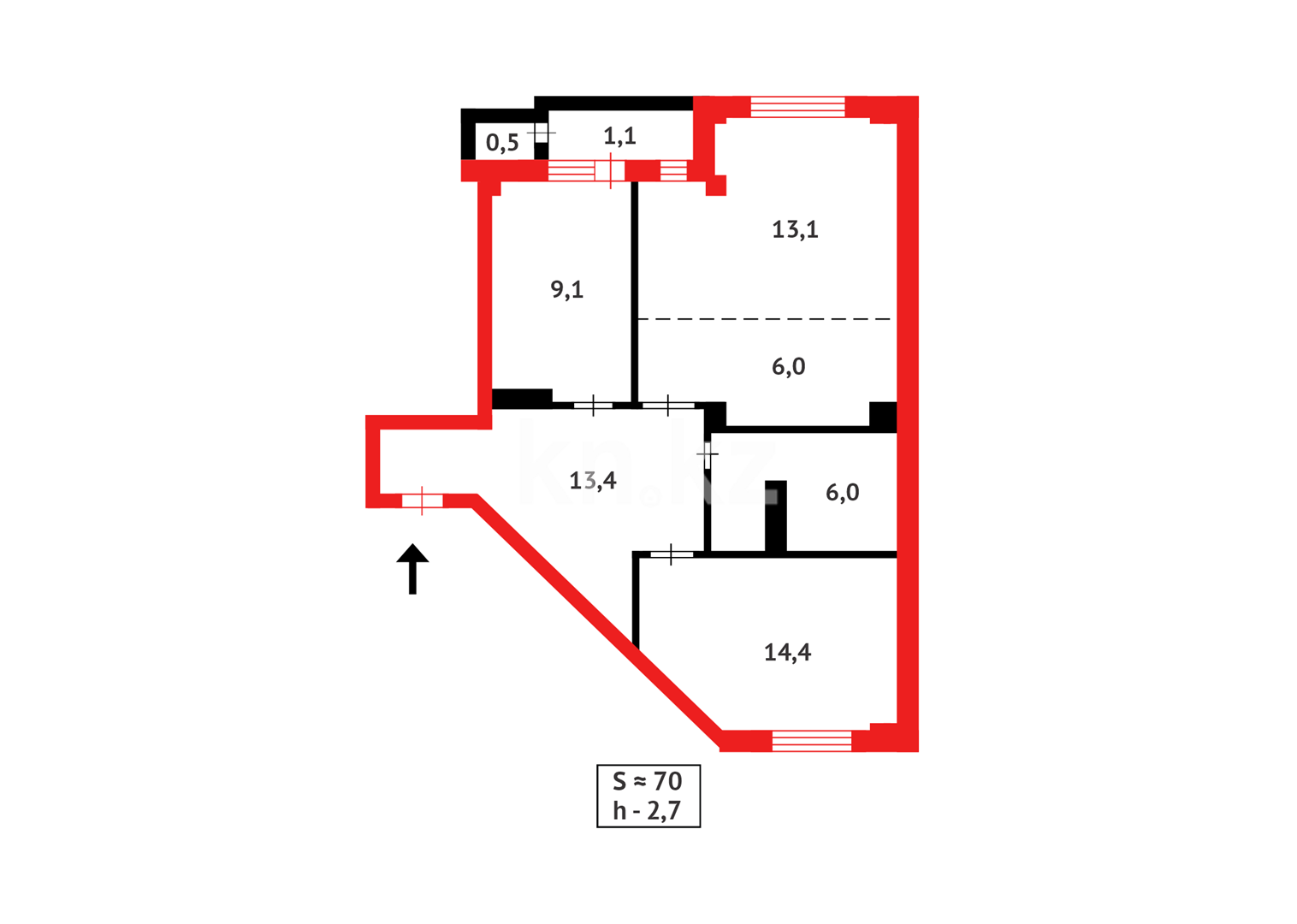 Продажа 3-комнатной квартиры, 69.1 м² в Астане - фото 11
