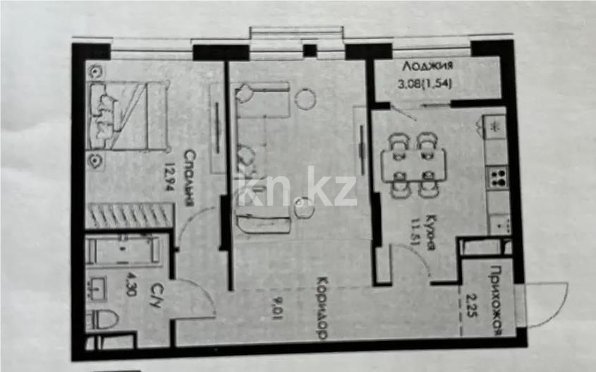 Продажа 2-комнатной квартиры, 59 м², ул. Халиуллина, дом  154б в Алматы