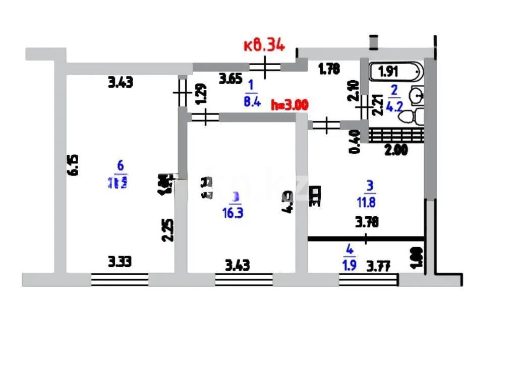 Продажа 2-комнатной квартиры, 64.2 м² в Алматы