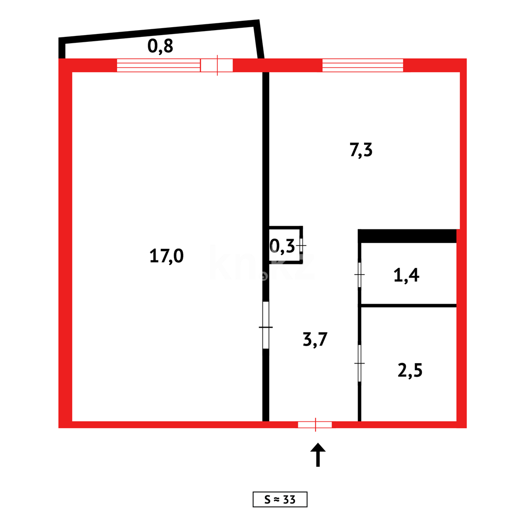Продажа 1-комнатной квартиры, 34 м², ул. 3-й А мик-н в Темиртау - фото 10
