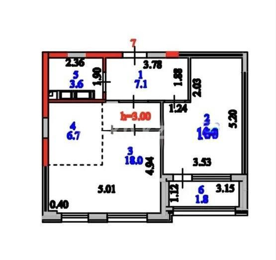 Продажа 2-комнатной квартиры, 53 м² в Астане - фото 3