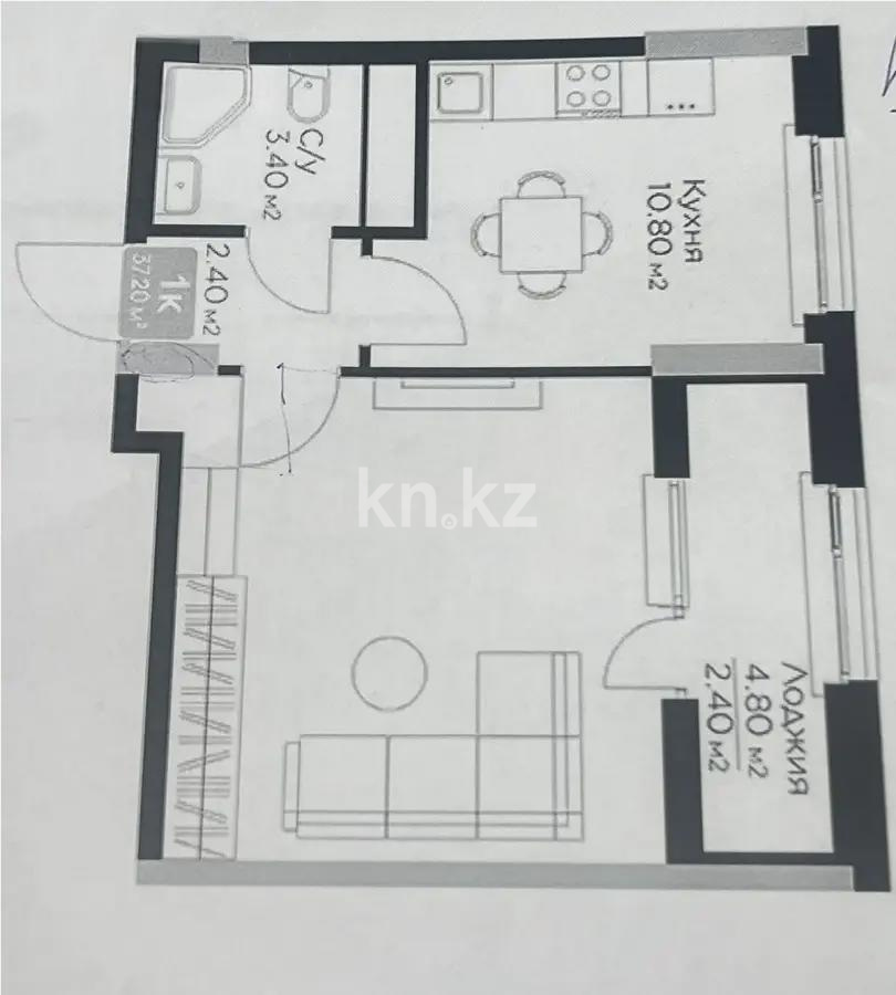 Продажа 2-комнатной квартиры, 37.2 м², ул. Молдагалиева, дом  9 в Астане - фото 2