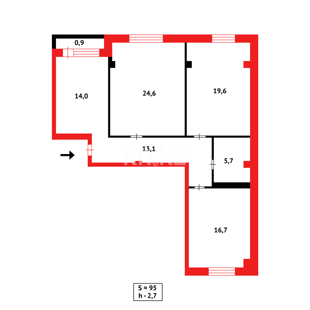 Продажа 3-комнатной квартиры, 95 м² в Караганде - фото 15