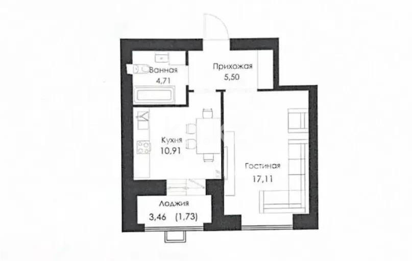 Продажа 1-комнатной квартиры, 40 м², ул. Сызганова, дом  1/1 в Астане