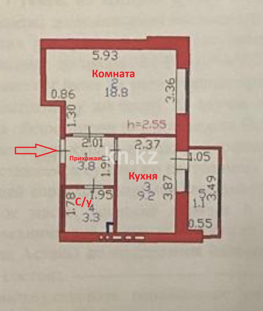 Продажа 1-комнатной квартиры, 37 м² в Астане - фото 2
