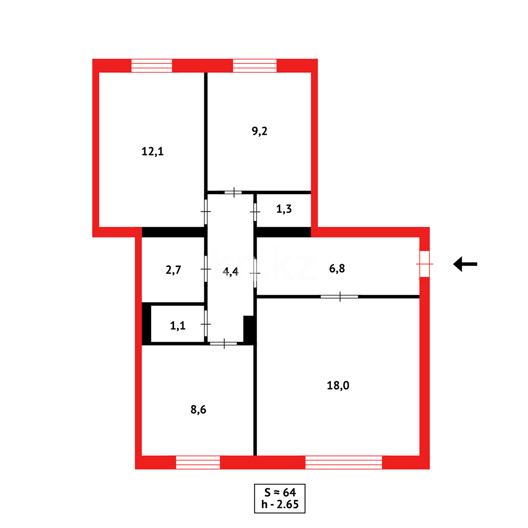Продажа 3-комнатной квартиры, 63 м² в Караганде - фото 13