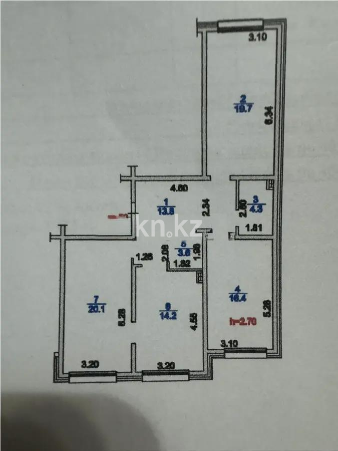 Продажа 3-комнатной квартиры, 92 м² в Алматы