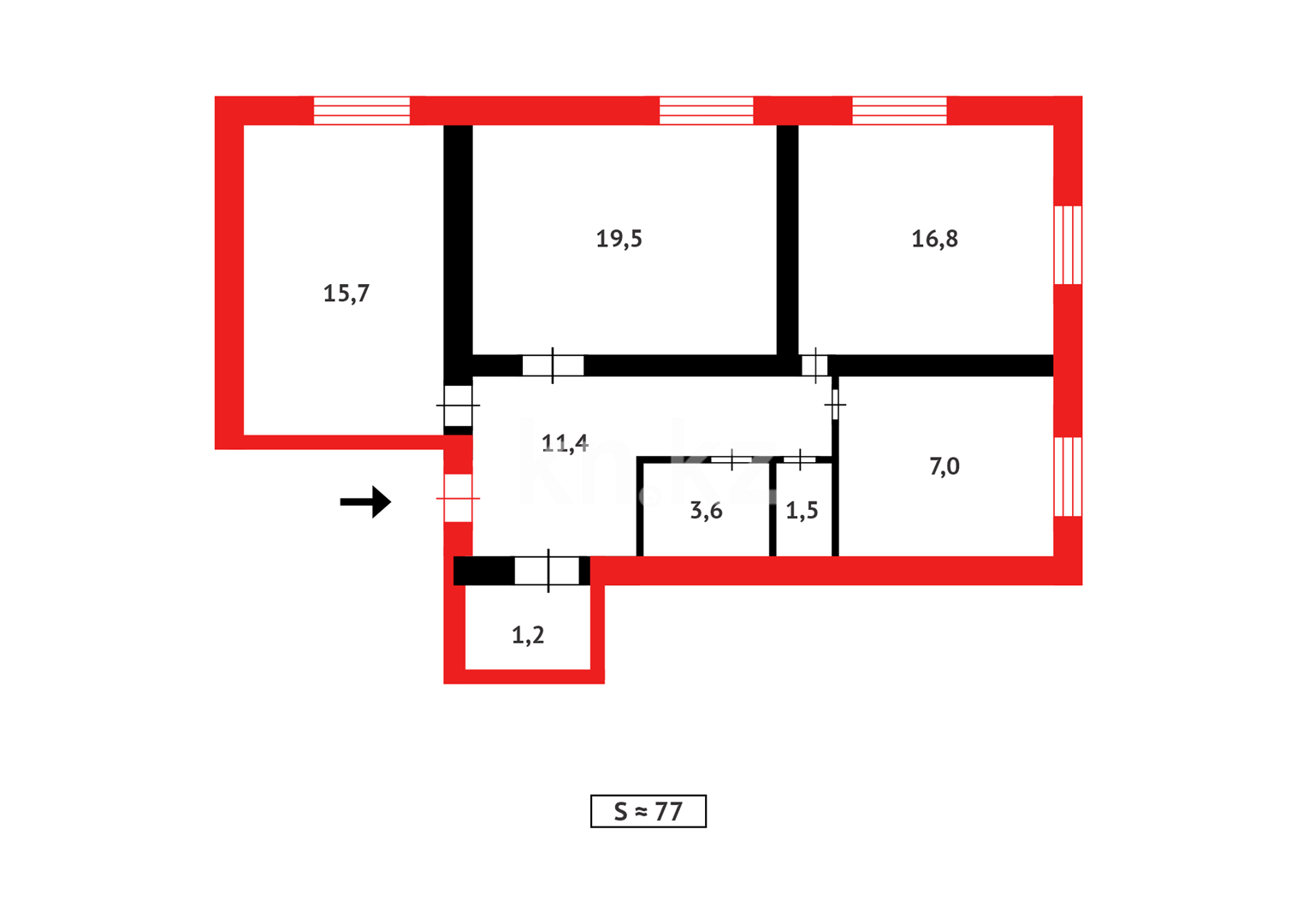 Продажа 3-комнатной квартиры, 76.7 м², ул. Победы, дом  40а в Сарани - фото 13
