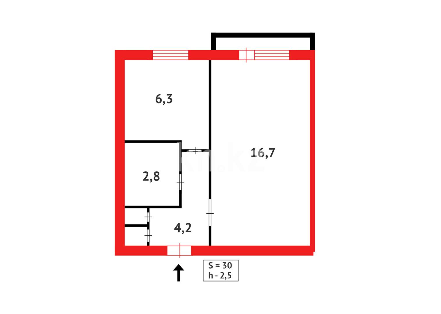 Продажа 1-комнатной квартиры, 31 м², пр. Мира в Темиртау - фото 8