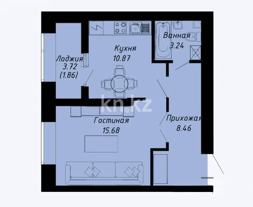 Продажа 1-комнатной квартиры, 40.11 м² в Астане