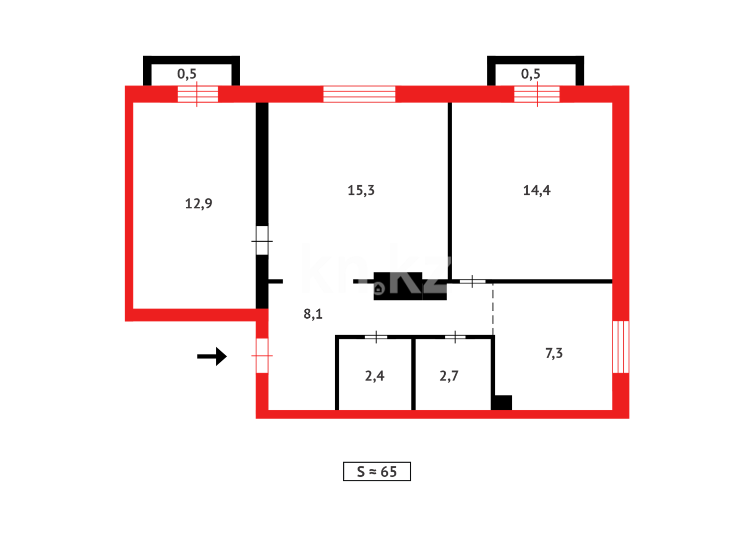 Продажа 3-комнатной квартиры, 73 м², ул. Магнитогорская в Караганде - фото 13