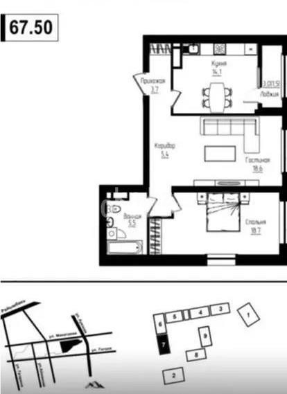 Продажа 2-комнатной квартиры, 68 м² в Алматы