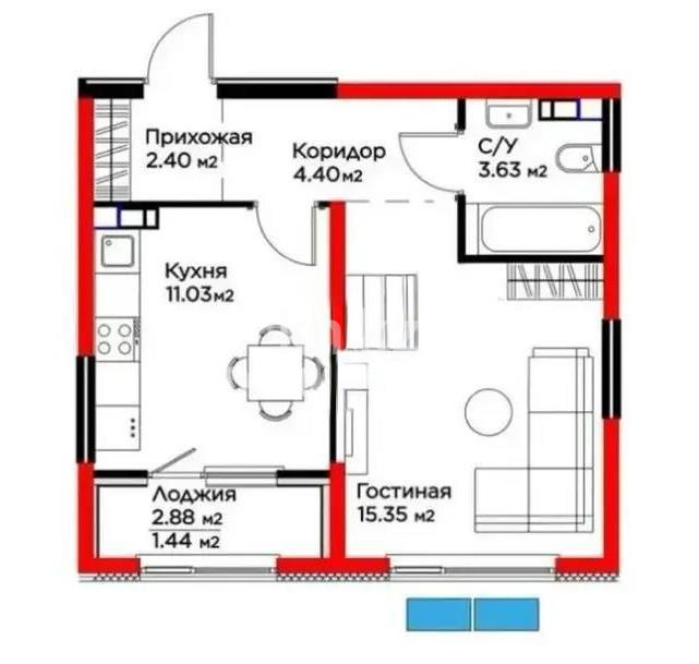 Продажа 1-комнатной квартиры, 38.1 м² в Алматы - фото 3