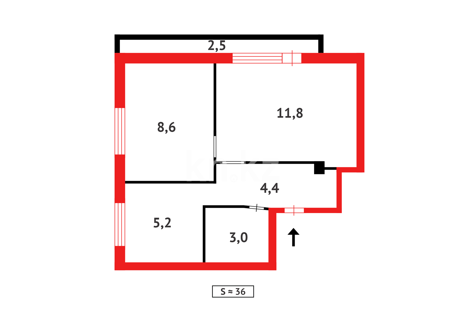 Продажа 2-комнатной квартиры, 35 м², пр. Металлургов в Темиртау - фото 16