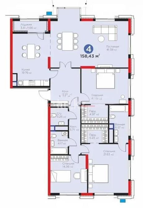 Продажа 4-комнатной квартиры, 158.5 м² в Астане - фото 4