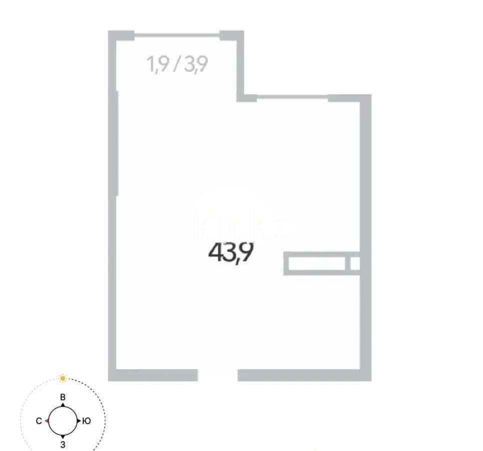 Продажа 1-комнатной квартиры, 43.9 м² в Алматы