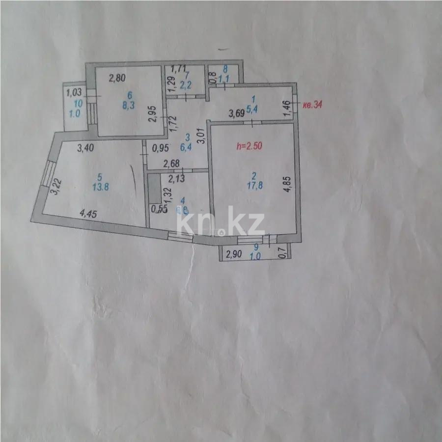 Продажа 3-комнатной квартиры, 63 м², пр. Абылай хана, дом  47 в Астане - фото 6