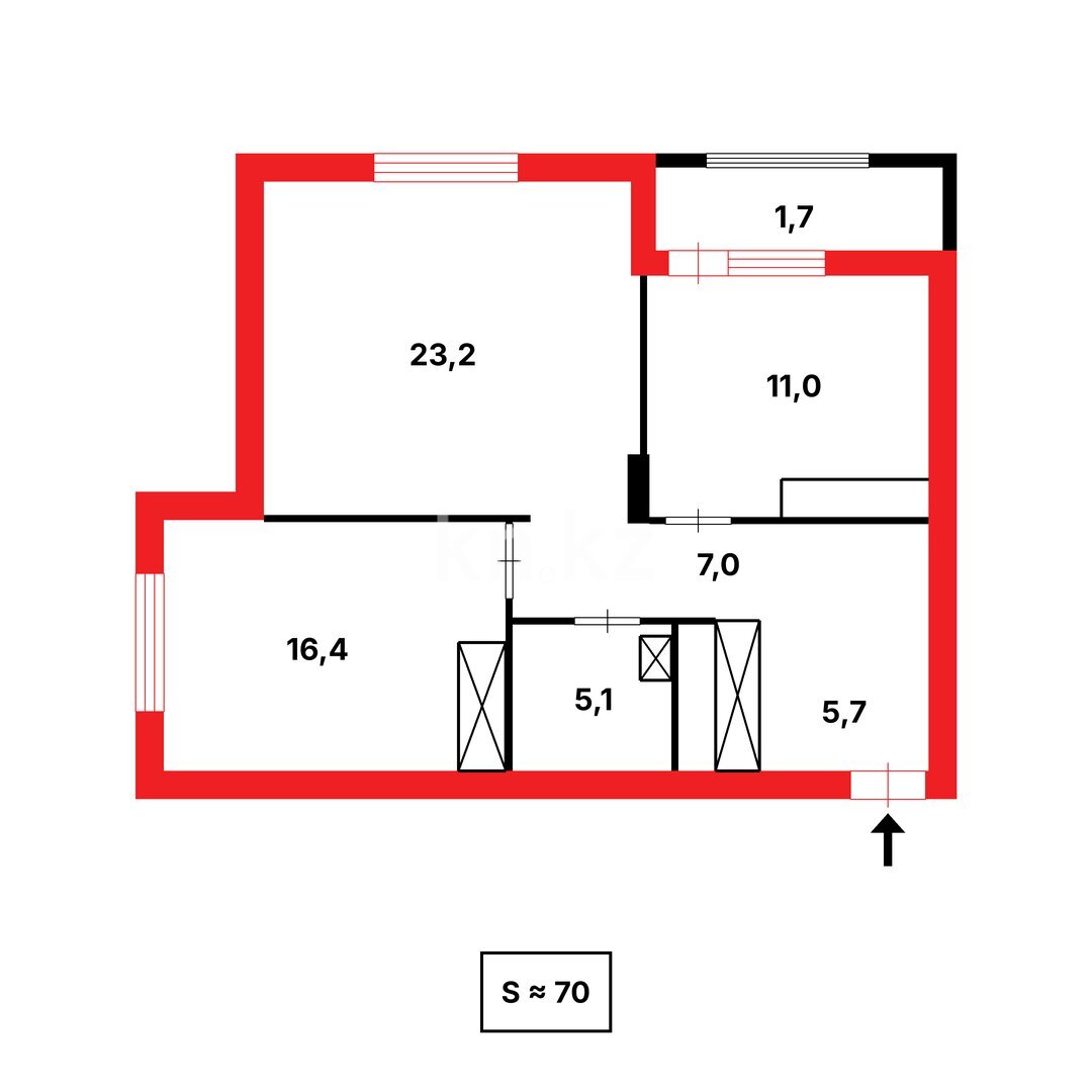 Продажа 2-комнатной квартиры, 70 м² в Астане - фото 2