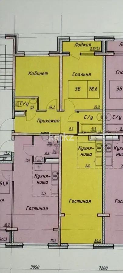 Продажа 3-комнатной квартиры, 79 м² в Алматы