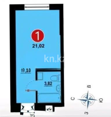 Продажа 1-комнатной квартиры, 25 м², мкр-н Калкаман-1, дом  5/9 в Алматы