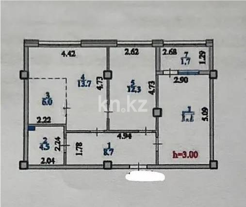Продажа 3-комнатной квартиры, 61.7 м² в Астане - фото 5