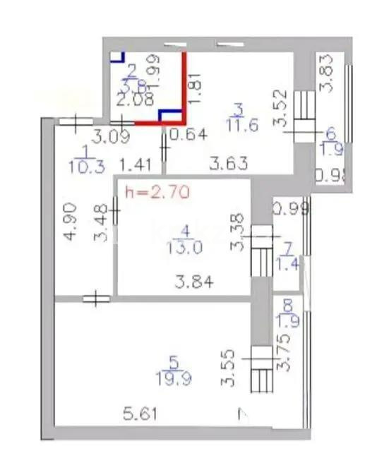 Продажа 2-комнатной квартиры, 63.8 м², ул. Бухар жырау, дом  32 в Астане - фото 3