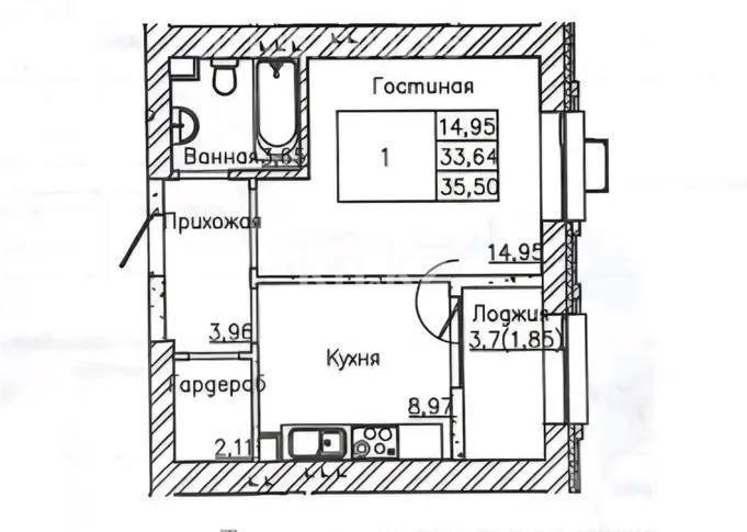 Продажа 1-комнатной квартиры, 35.5 м², ул. Тынышбайулы, дом  10 в Астане - фото 2