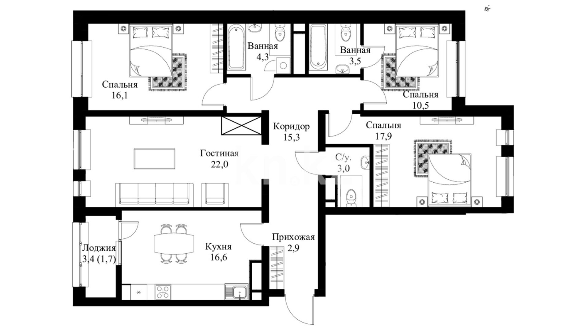 ЖК Olympic Park, 4-комнатная, цена 80 920 000 ₸, 700 000 ₸&nbsp;/&nbsp;м²