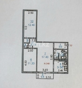 Продажа 3-комнатной квартиры, 58 м², пр. Кабанбай батыра, дом  11а в Шымкенте - фото 22
