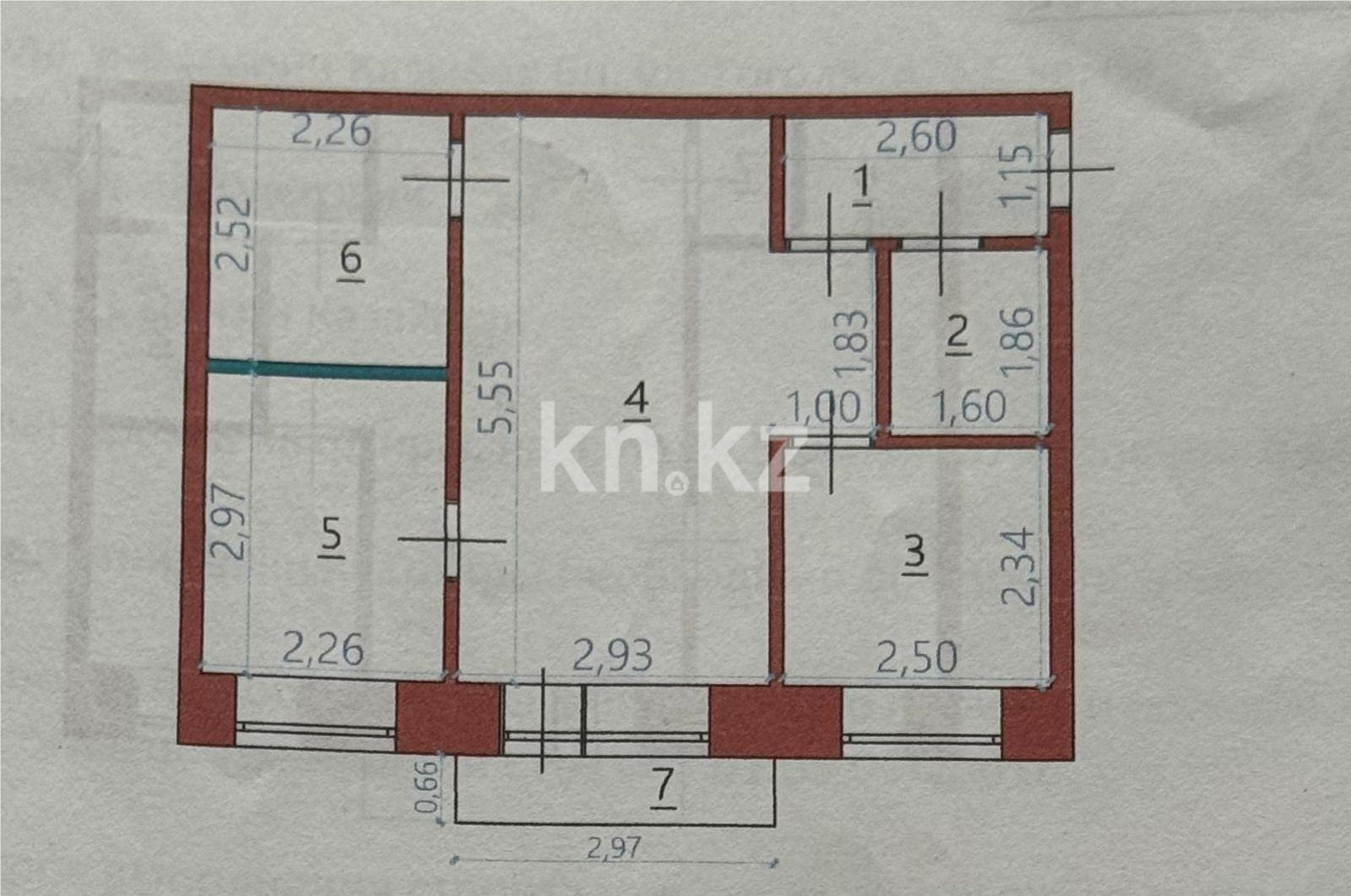 Продажа 2-комнатной квартиры, 43 м² в Караганде