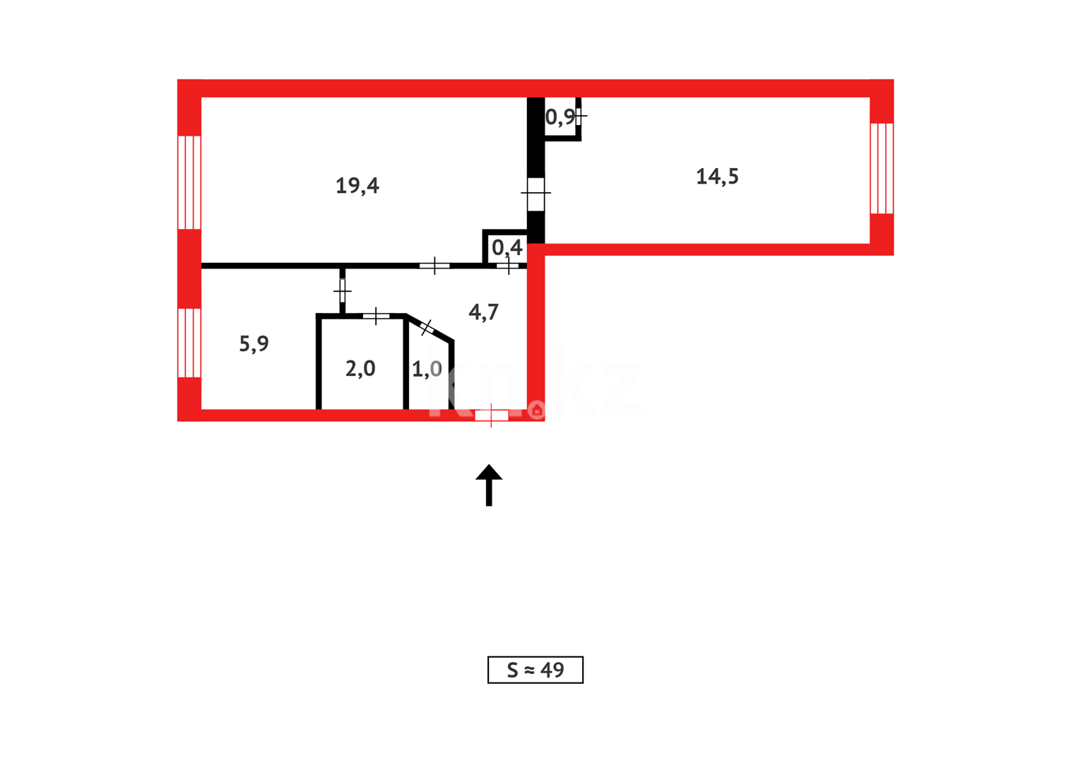 Продажа 2-комнатной квартиры, 48.8 м² в Астане - фото 12