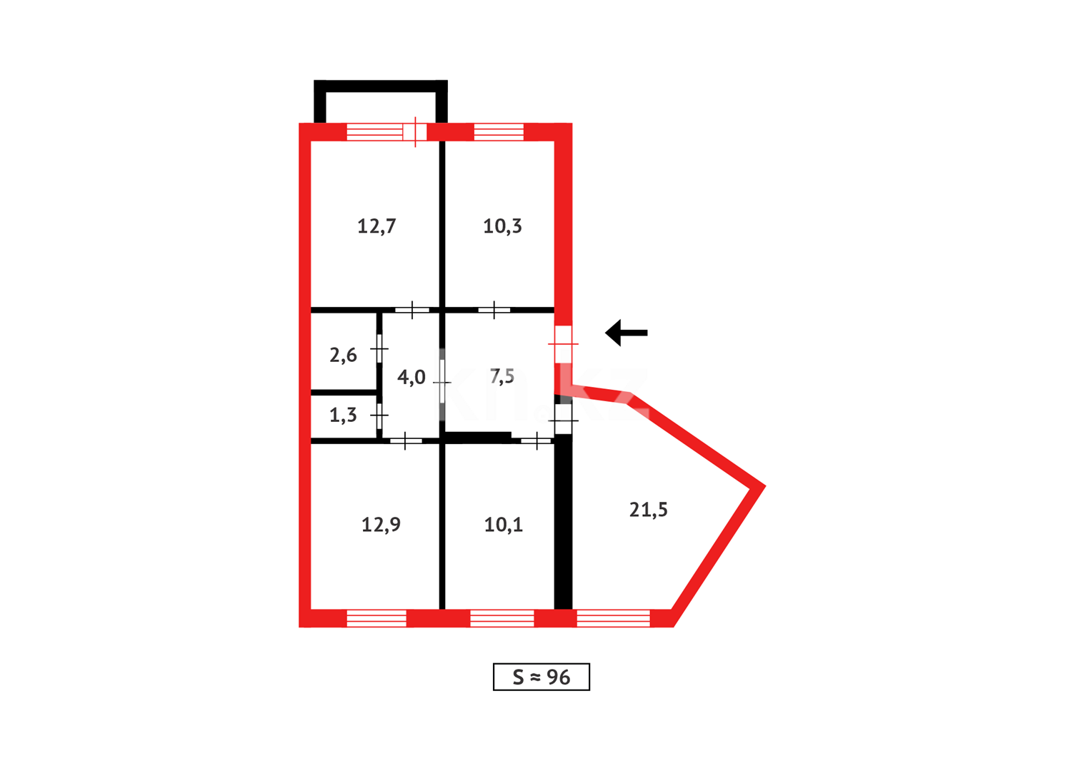 Продажа 4-комнатной квартиры, 96 м² в Темиртау - фото 15