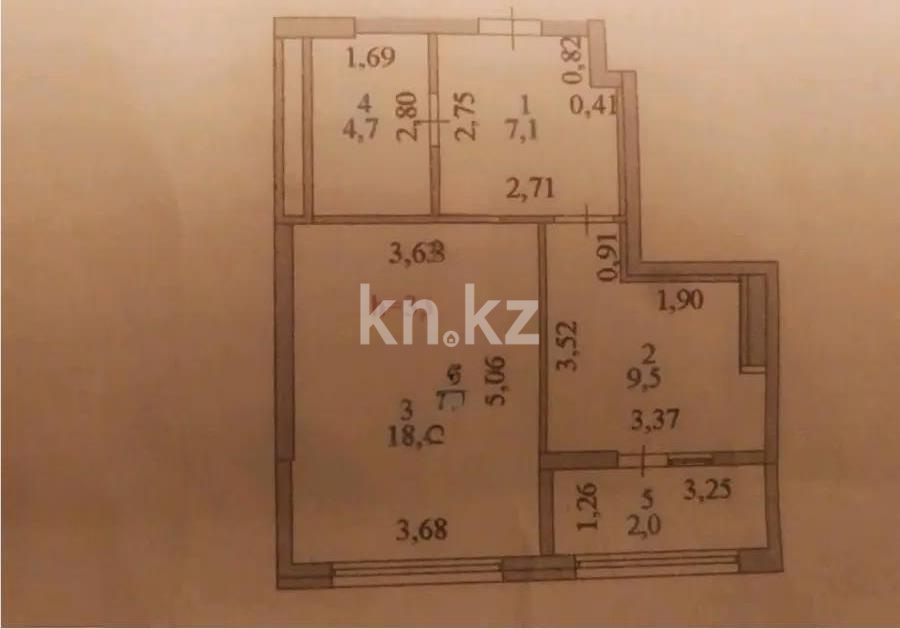 Продажа 1-комнатной квартиры, 41.7 м² в Астане