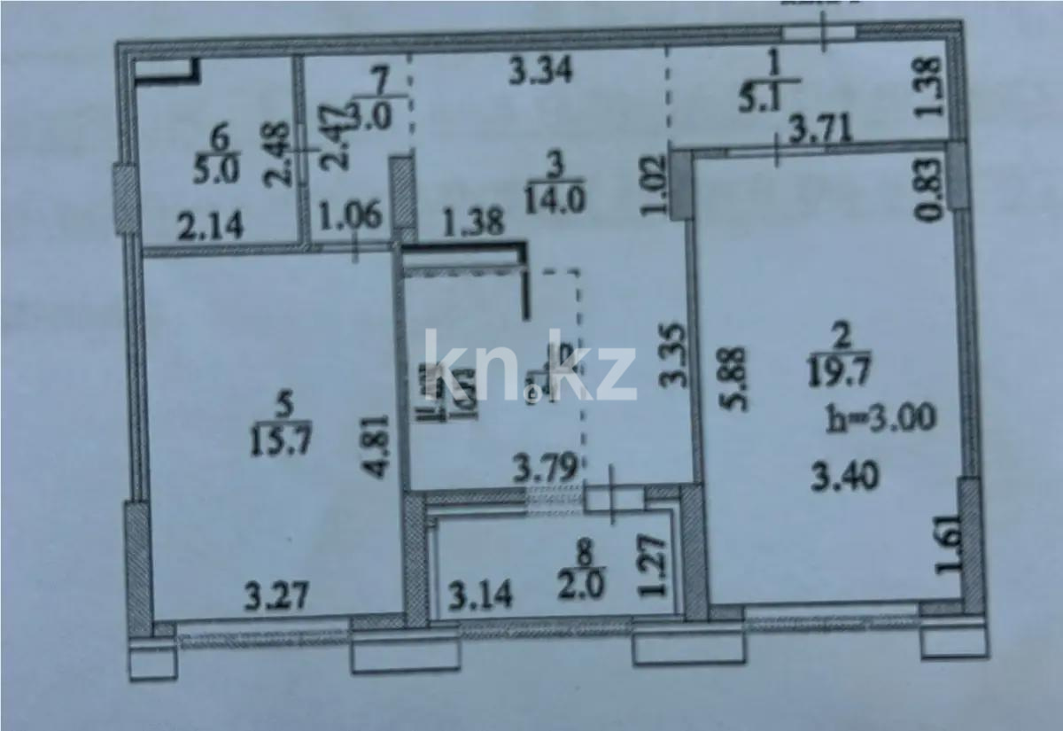 Продажа 3-комнатной квартиры, 70.5 м², ул. Керей, Жанибек хандар, дом  42 в Астане - фото 4