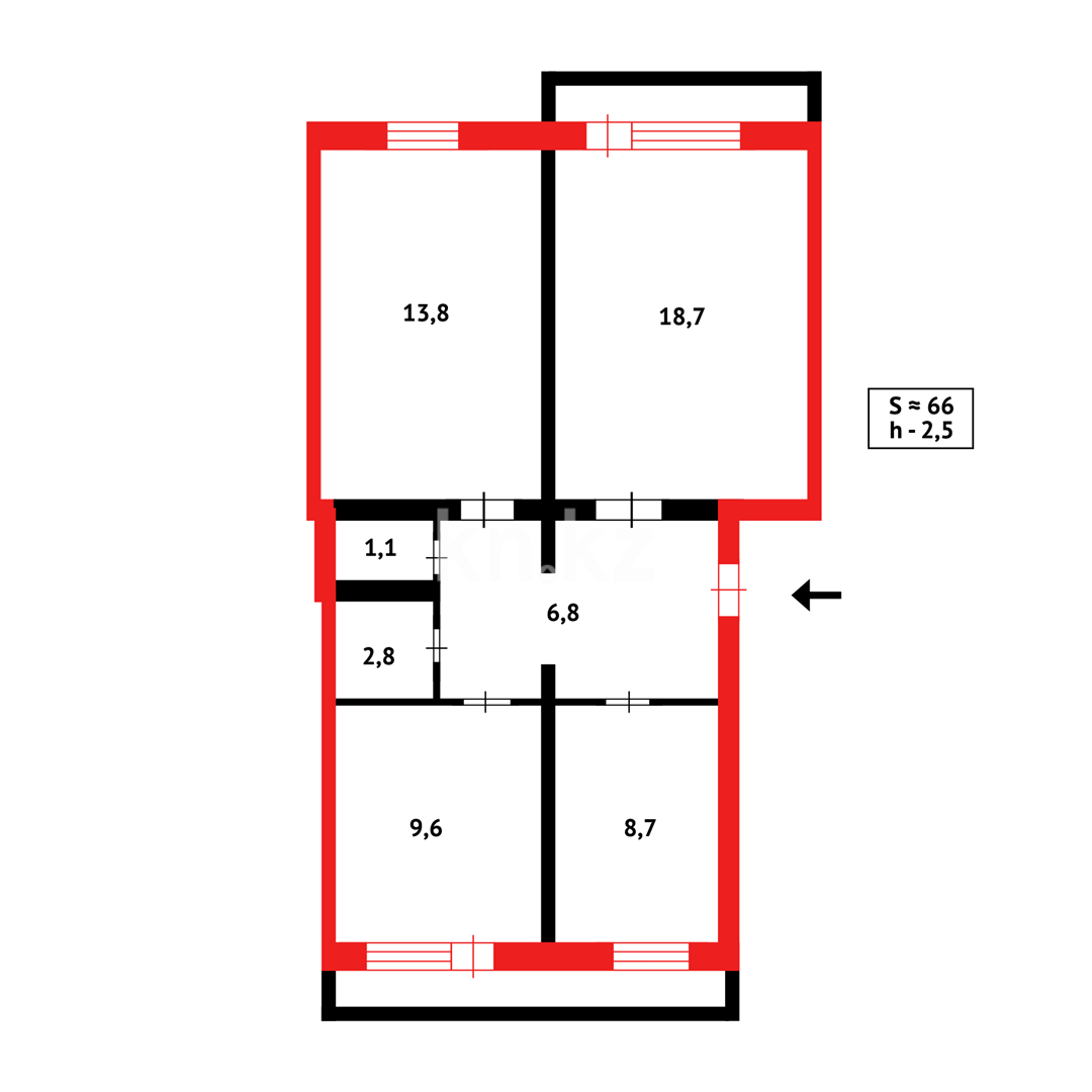 Продажа 3-комнатной квартиры, 65 м², 68-й квартал в Темиртау - фото 18